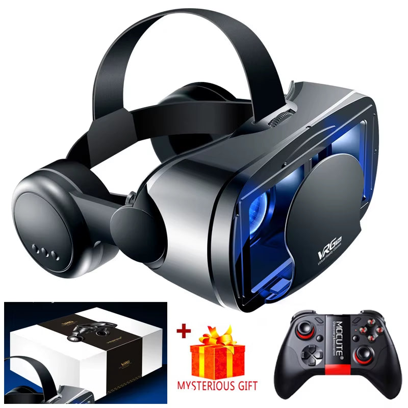VRG Pro VR Glasses Virtual Reality Headset Devices Viar 3D Helmet Goggles Lenses Smart for Smartphone Cell Phone Game Mobile Set