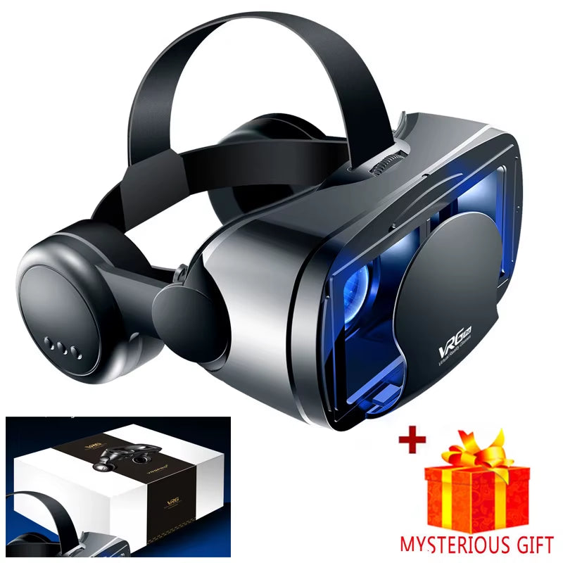 VRG Pro VR Glasses Virtual Reality Headset Devices Viar 3D Helmet Goggles Lenses Smart for Smartphone Cell Phone Game Mobile Set