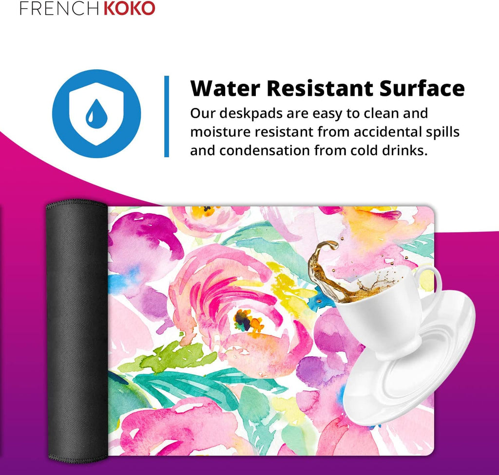 Large Mouse Pad Desk Mat Desk Pad Keyboard School Essentials Office Decor Big Extended Laptop Protector Computer Accessories Pretty Mousepad Women Girls Pink Flowers XL Gift