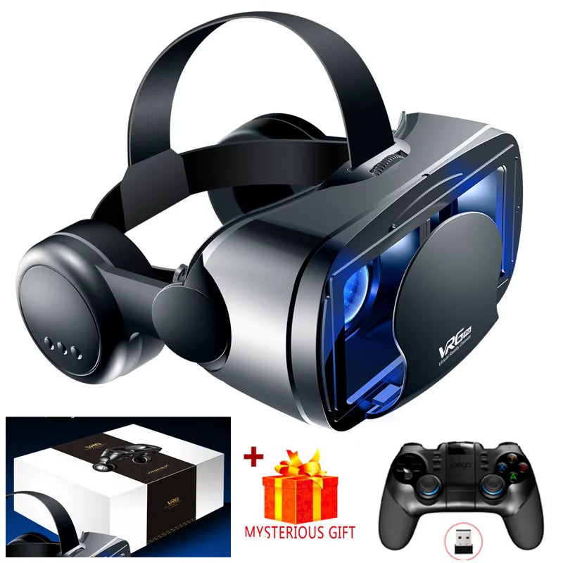 VRG Pro VR Glasses Virtual Reality Headset Devices Viar 3D Helmet Goggles Lenses Smart for Smartphone Cell Phone Game Mobile Set
