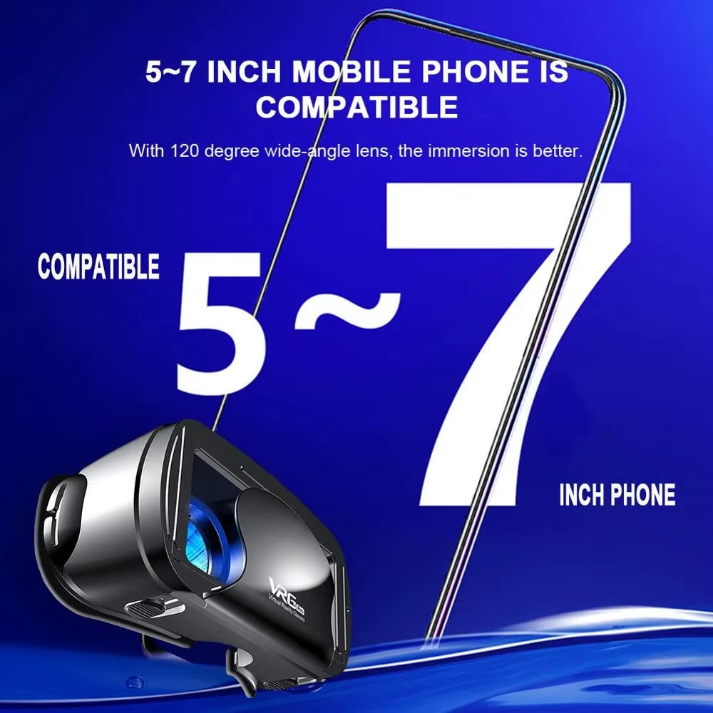 VRG Pro VR Glasses Virtual Reality Headset Devices Viar 3D Helmet Goggles Lenses Smart for Smartphone Cell Phone Game Mobile Set