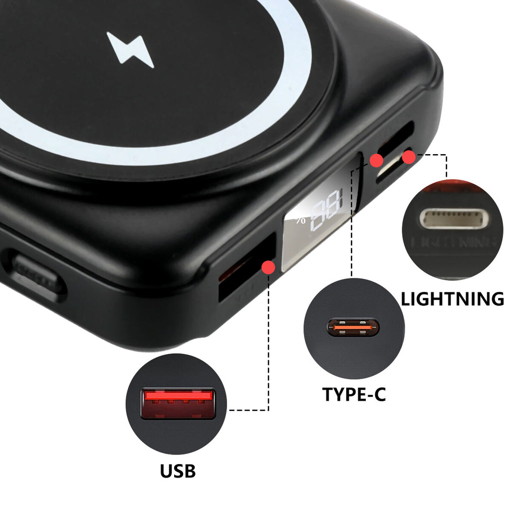 9000000Mah Power Bank Magsafe Magnetic USB Fast Charger Battery Pack for Phone