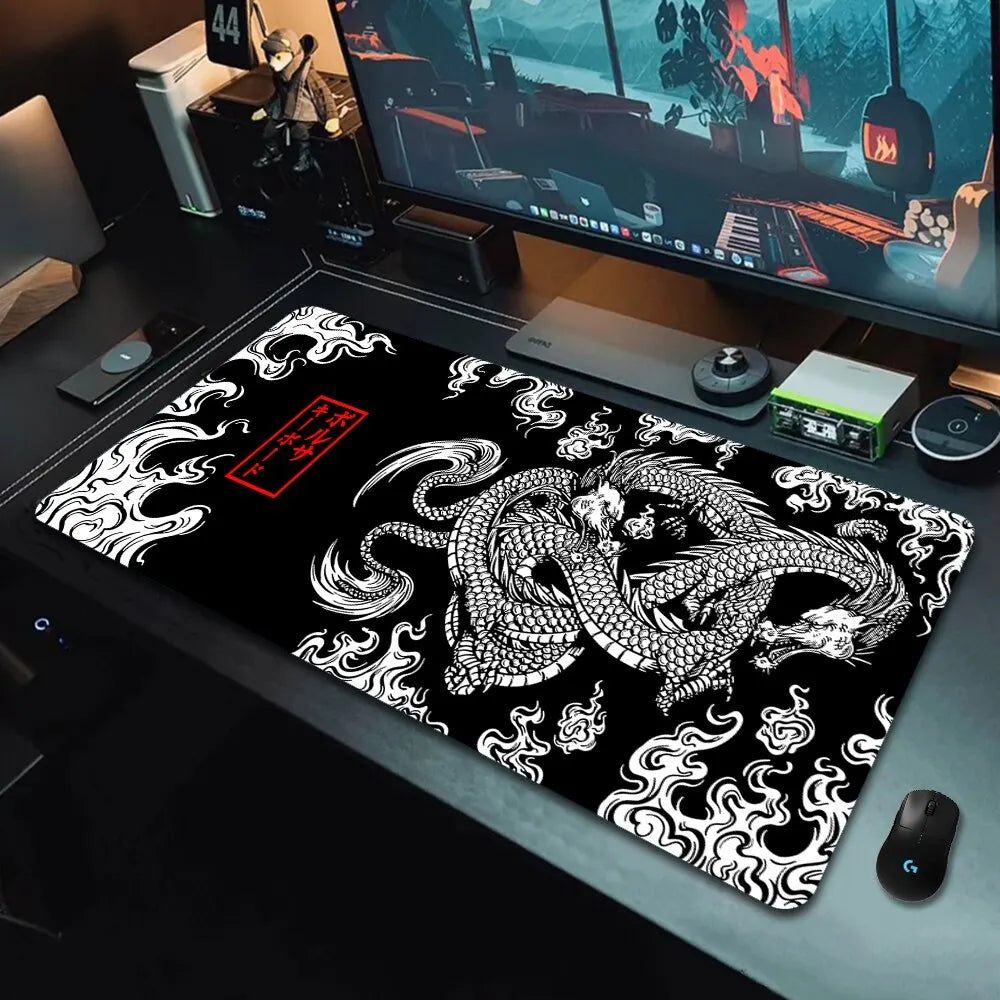 Japanese Dragon Large Gaming Mousepad Keyboard Gamer Mouse Pad on the Table Speed Desk Mat Anime Mouse Mats ，Dragon Pattern