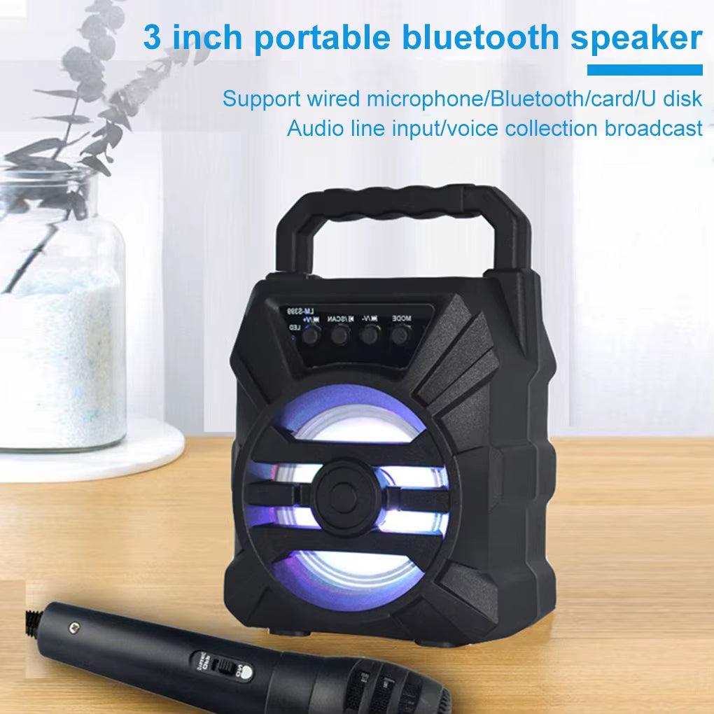 500Mah Bluetooth Speaker Sound Box High Power Bluetooth Speakers TF Udisk Karaoke Handheld Sound Subwoofers for Dancing
